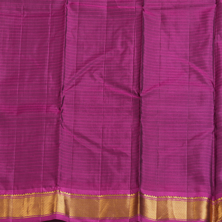 Hayagrivas Dark Blue Handloom Kanjivaram Silk Saree with Pink Border-KBD1657A1-9