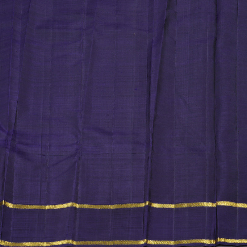 Hayagrivas Bottle Green With Maroon Checks Handloom Kanjivaram Silk Saree with Dark Blue Border KBD1658A1-1