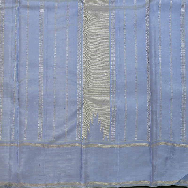 Hayagrivas Yellow Handloom Kanjivaram Silk Saree with Powder Blue Border KBD1659A6-1