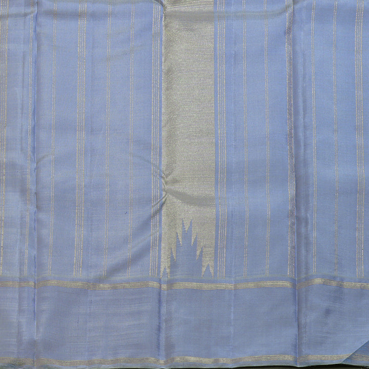 Hayagrivas Yellow Handloom Kanjivaram Silk Saree with Powder Blue Border KBD1659A6-1