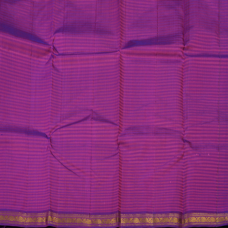 Hayagrivas Handloom Yellow Kanjivaram Silk Saree with Purple Border KBD1661A16-2