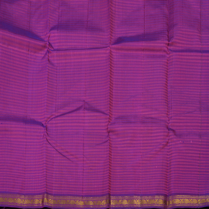 Hayagrivas Handloom Yellow Kanjivaram Silk Saree with Purple Border KBD1661A16-2