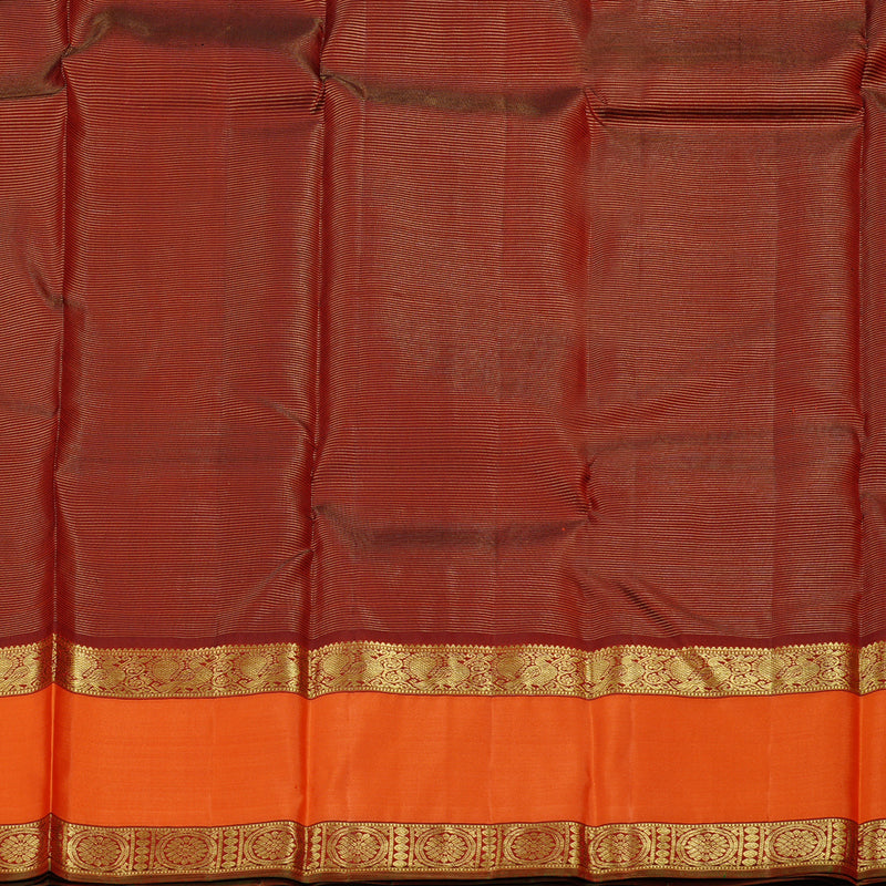 Hayagrivas Handloom Kanjivaram Silk Saree in Gleaming Dark Maroon KBD1661A17-1
