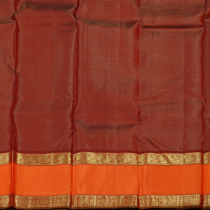 Hayagrivas Handloom Kanjivaram Silk Saree in Gleaming Dark Maroon KBD1661A17-1