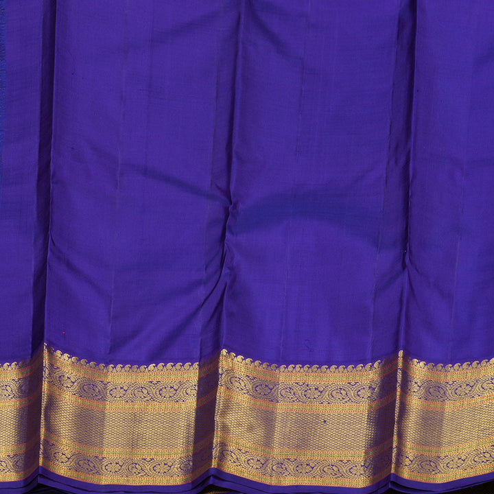 Hayagrivas Onion Pink Handloom Kanjivaram Silk Saree with Blue Border KBD1661A3-1