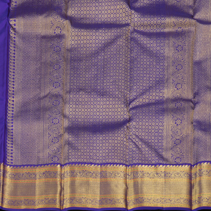 Hayagrivas Onion Pink Handloom Kanjivaram Silk Saree with Blue Border KBD1661A3-1