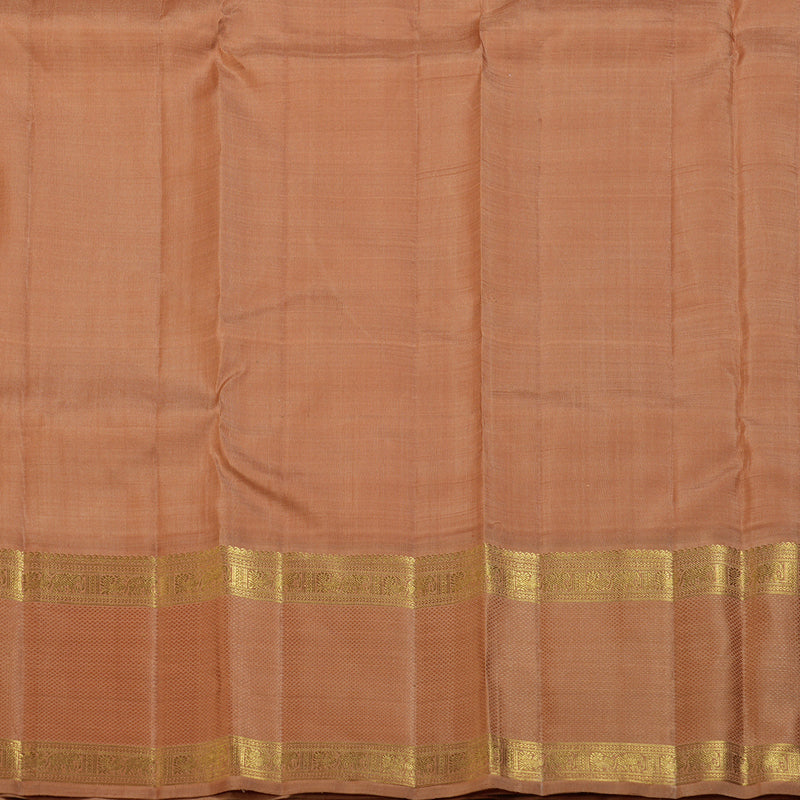 Hayagrivas Pristine White Handloom Kanjivaram Silk Saree with Chocolate Brown Border KBD1662A2-1