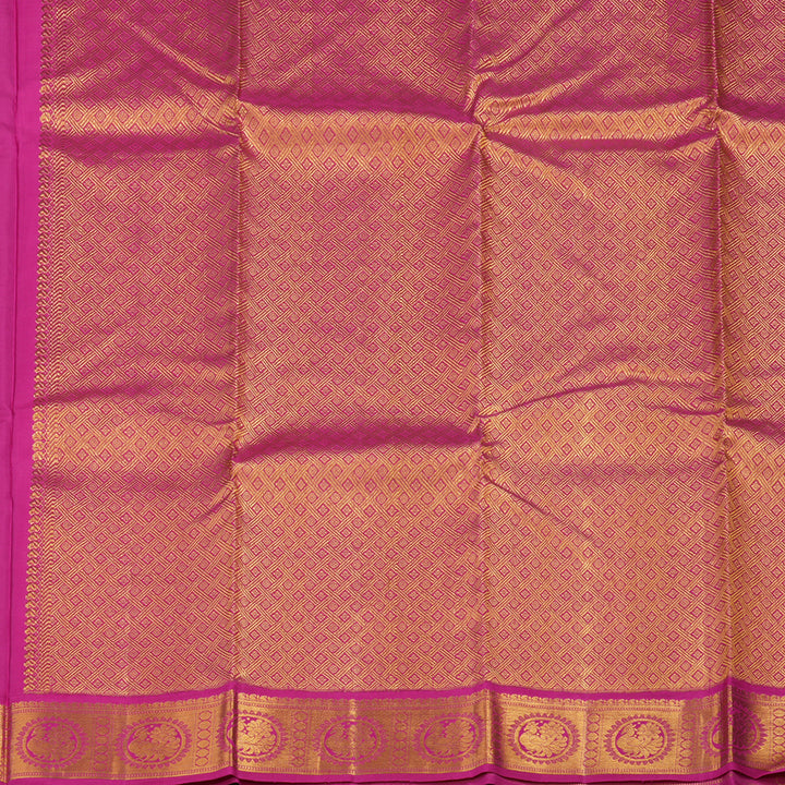 Hayagrivas Handloom Pure Kanjivaram Silk Saree in Classic Dark Blue KBD1667A16-1