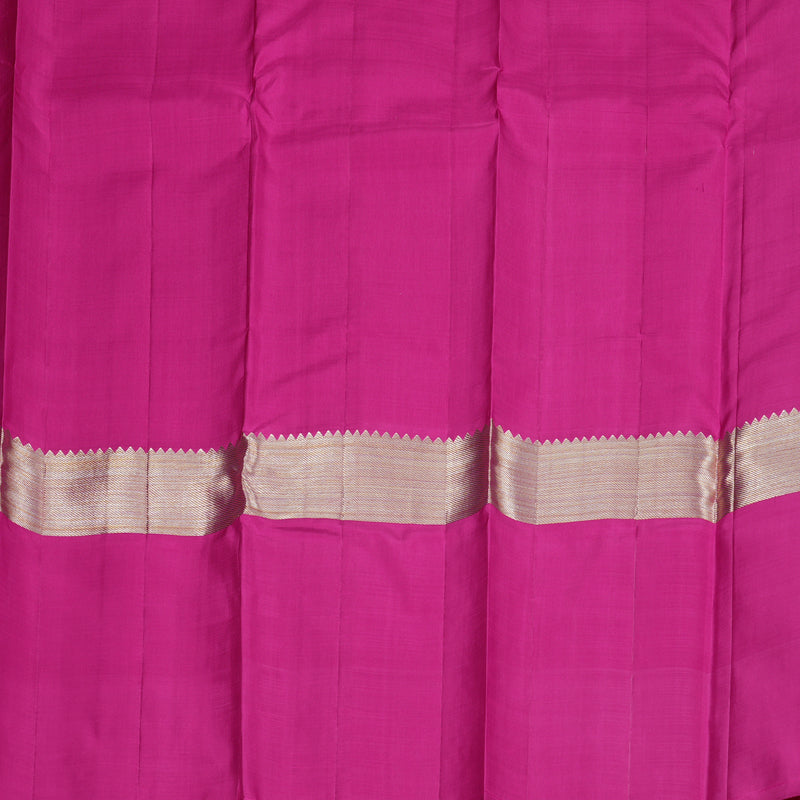 Hayagrivas Lavender Handloom Kanjivaram Silk Saree with Pink Border KBD1667A8-1