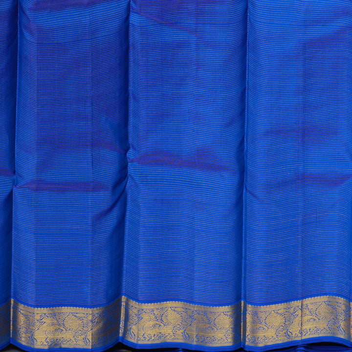 Hayagrivas Sea Blue Handloom Kanjivaram Silk Saree with Blue Border KBD1668A5-1