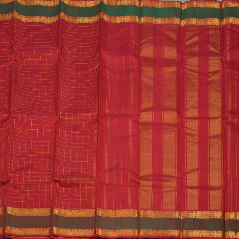 Hayagrivas Handloom Maroon Kanjivaram Silk Saree with Manthalir Border KBD1669A5-1