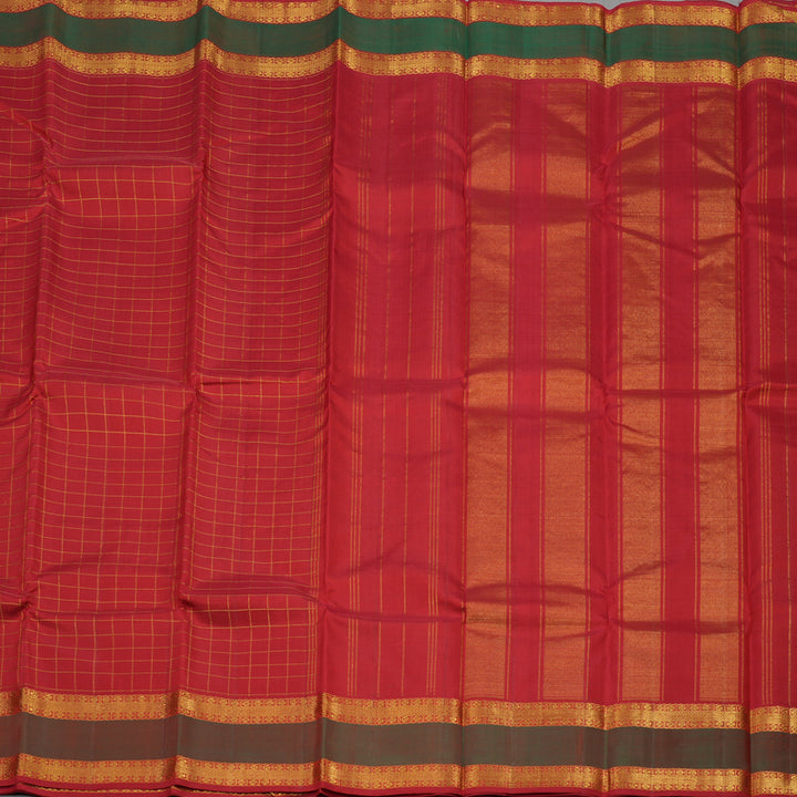 Hayagrivas Handloom Maroon Kanjivaram Silk Saree with Manthalir Border KBD1669A5-1