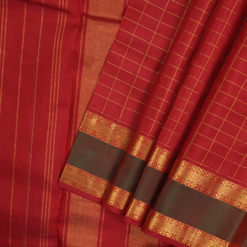 Hayagrivas Handloom Maroon Kanjivaram Silk Saree with Manthalir Border KBD1669A5-1