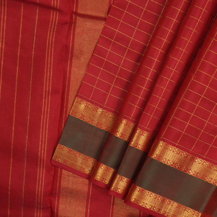 Hayagrivas Handloom Maroon Kanjivaram Silk Saree with Manthalir Border KBD1669A5-1