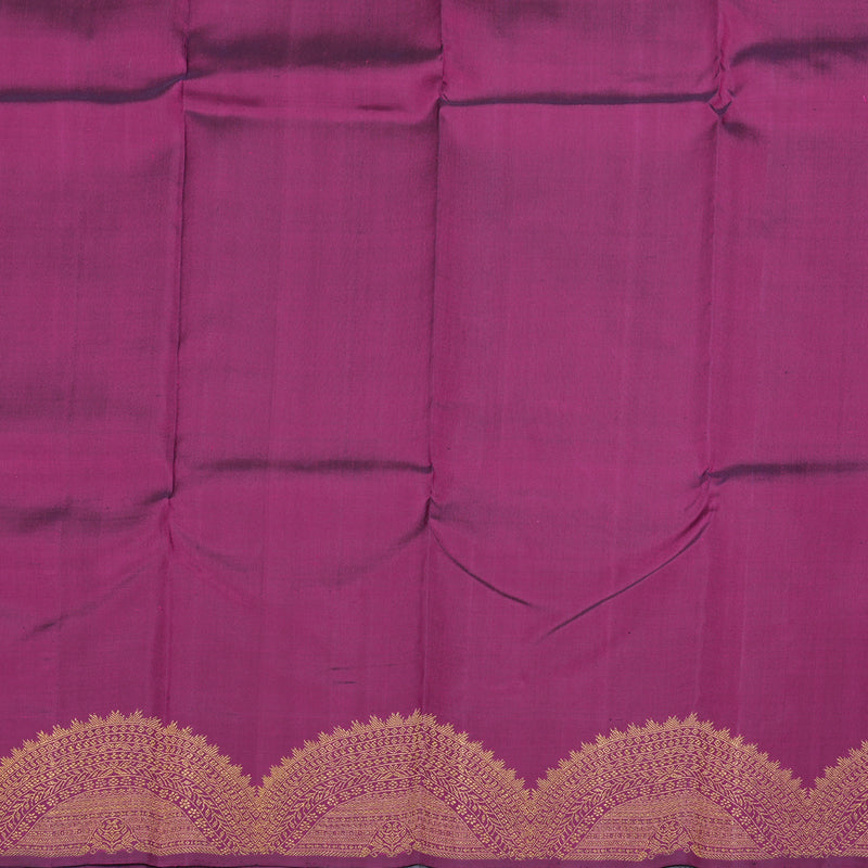 Hayagrivas Grey Handloom Kanjivaram Silk Saree with Purple Border KBD1670A2-1