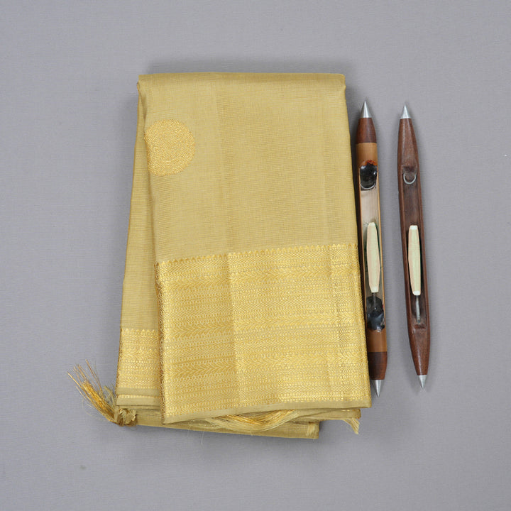 Hayagrivas Sandal Beige Handloom Kanjivaram Silk Saree KBD1672A4-1