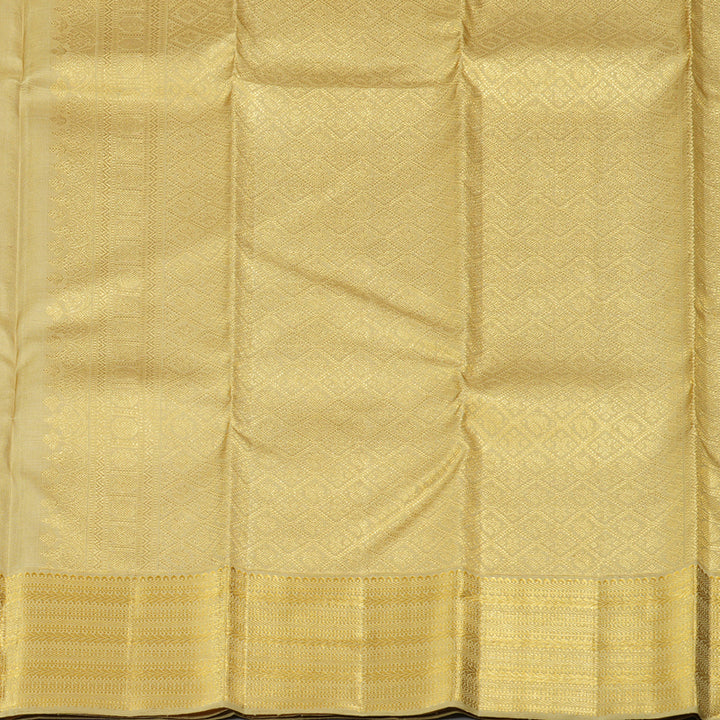 Hayagrivas Sandal Beige Handloom Kanjivaram Silk Saree KBD1672A4-1