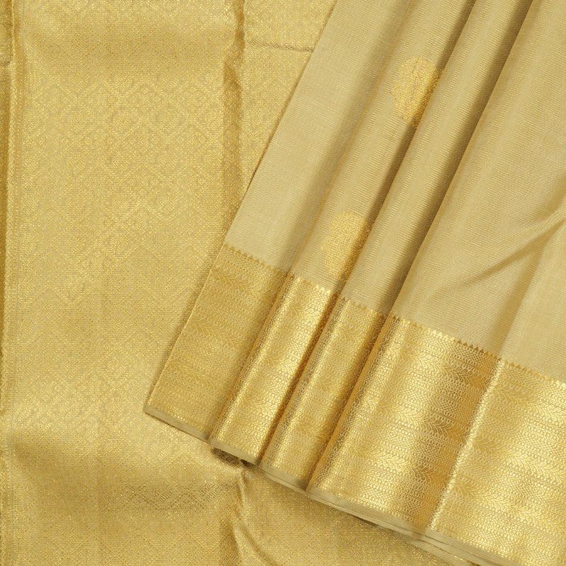 Hayagrivas Sandal Beige Handloom Kanjivaram Silk Saree KBD1672A4-1