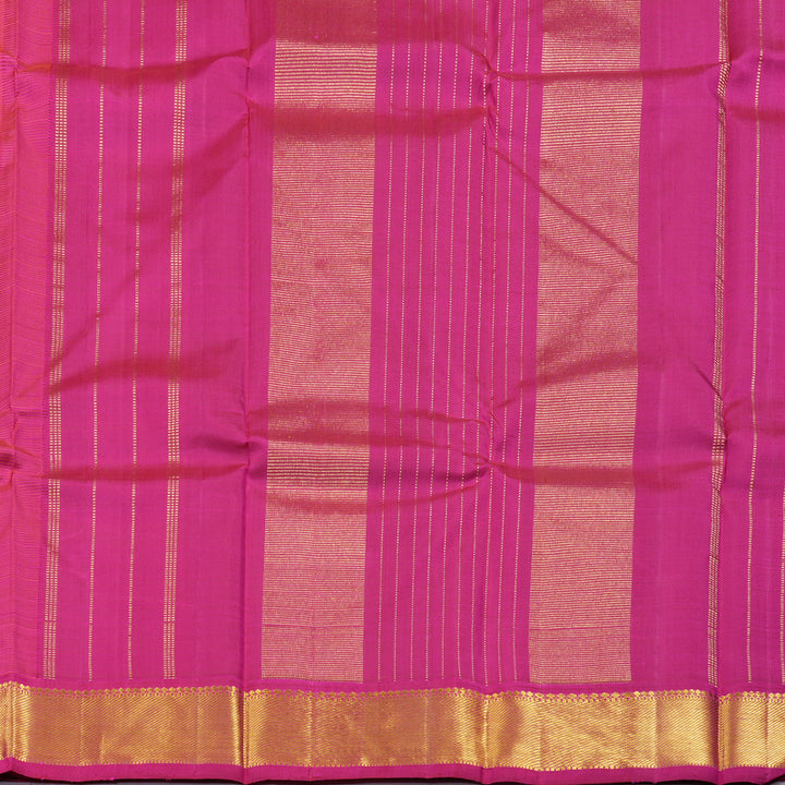 Hayagrivas Orangish Pink Handloom Kanjivaram Silk Saree with Pink Border KBD1674A2-1