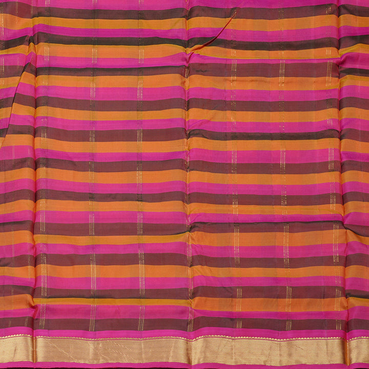 Hayagrivas Multi Colour Checks Handloom Kanjivaram Ten Yards Silk Saree KBD1680A1-29