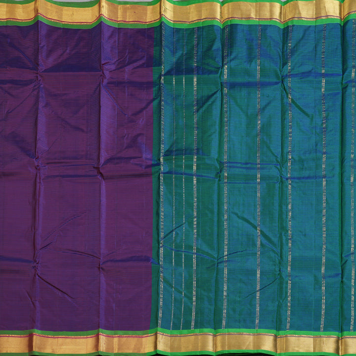 Hayagrivas Purple Handloom Kanjivaram Silk Saree with Dark Pink Border-KBD1680A3-10