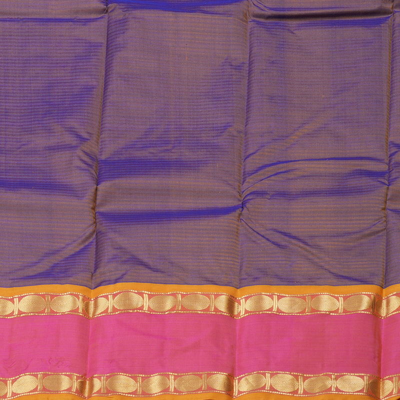 Hayagrivas Royal Purple Handloom Kanjivaram Silk Saree with Pink Border KBD1680A3-49