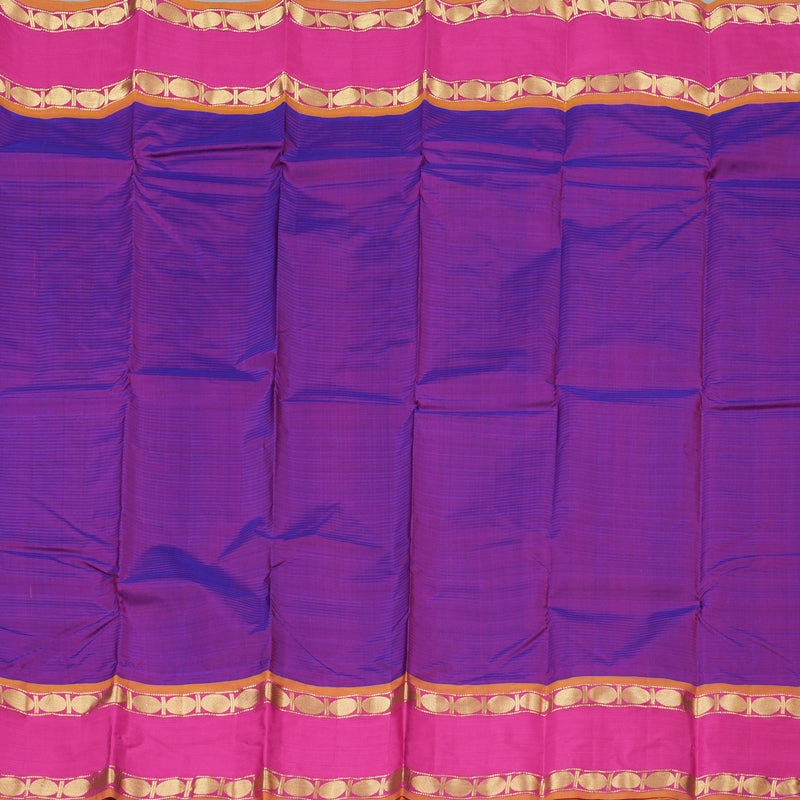 Hayagrivas Royal Purple Handloom Kanjivaram Silk Saree with Pink Border KBD1680A3-49