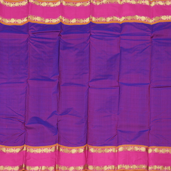 Hayagrivas Royal Purple Handloom Kanjivaram Silk Saree with Pink Border KBD1680A3-49