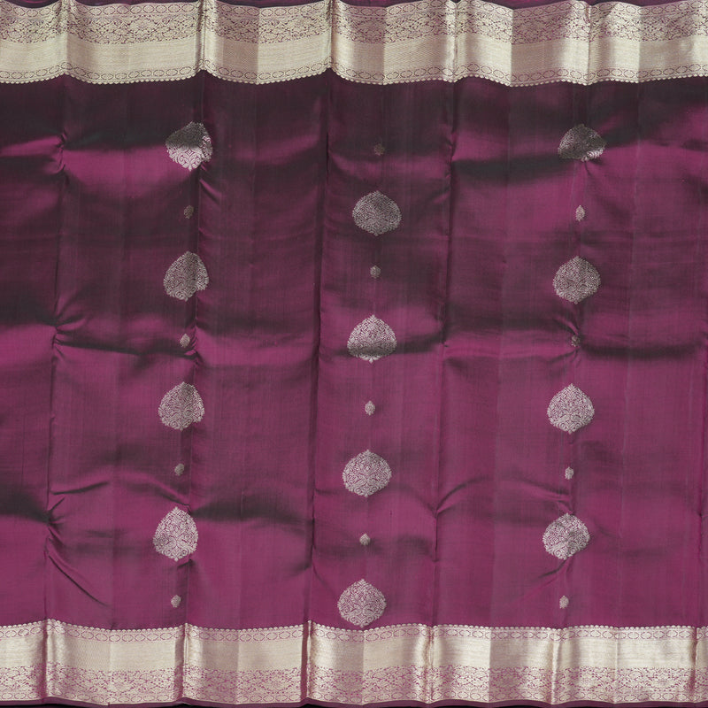 Hayagrivas Dark Purple Handloom Kanjivaram Silk Saree KBD1690A1-1