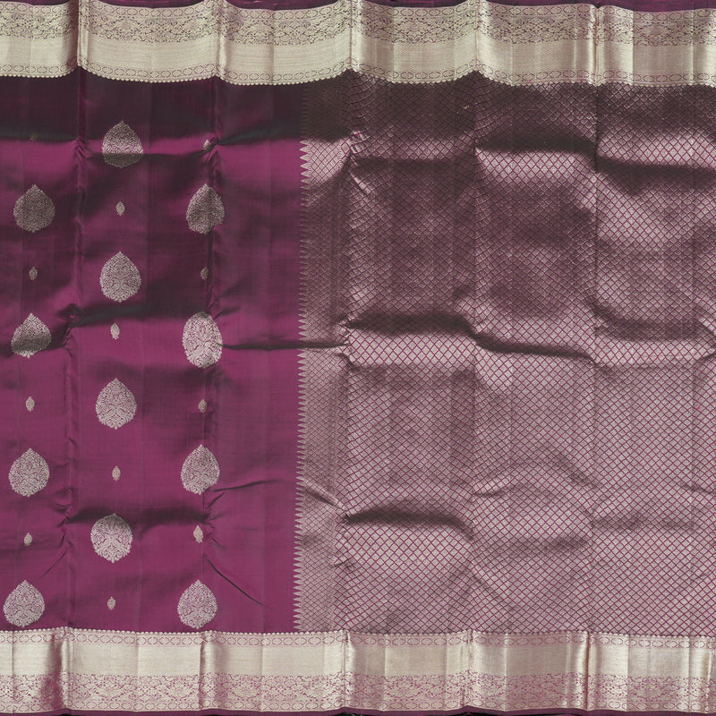 Hayagrivas Dark Purple Handloom Kanjivaram Silk Saree KBD1690A1-1