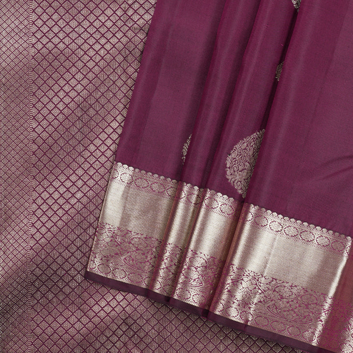 Hayagrivas Dark Purple Handloom Kanjivaram Silk Saree KBD1690A1-1