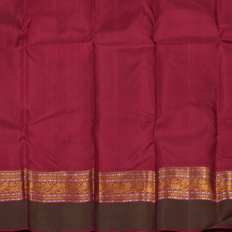 Hayagrivas White Handloom Kanjivaram Silk Saree with Mandhalir Border KBD1691A17-1