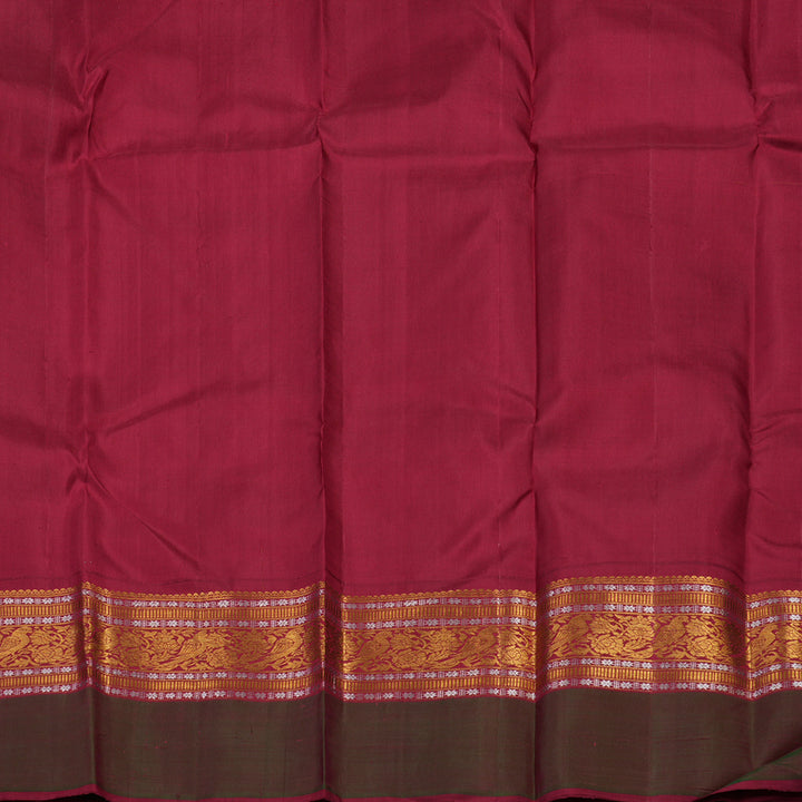 Hayagrivas White Handloom Kanjivaram Silk Saree with Mandhalir Border KBD1691A17-1