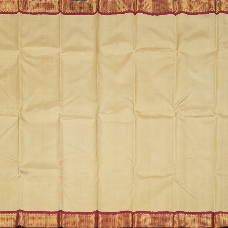 Hayagrivas Sandal Handloom Kanjivaram Silk Saree with Maroon Border KBD1691A9-1