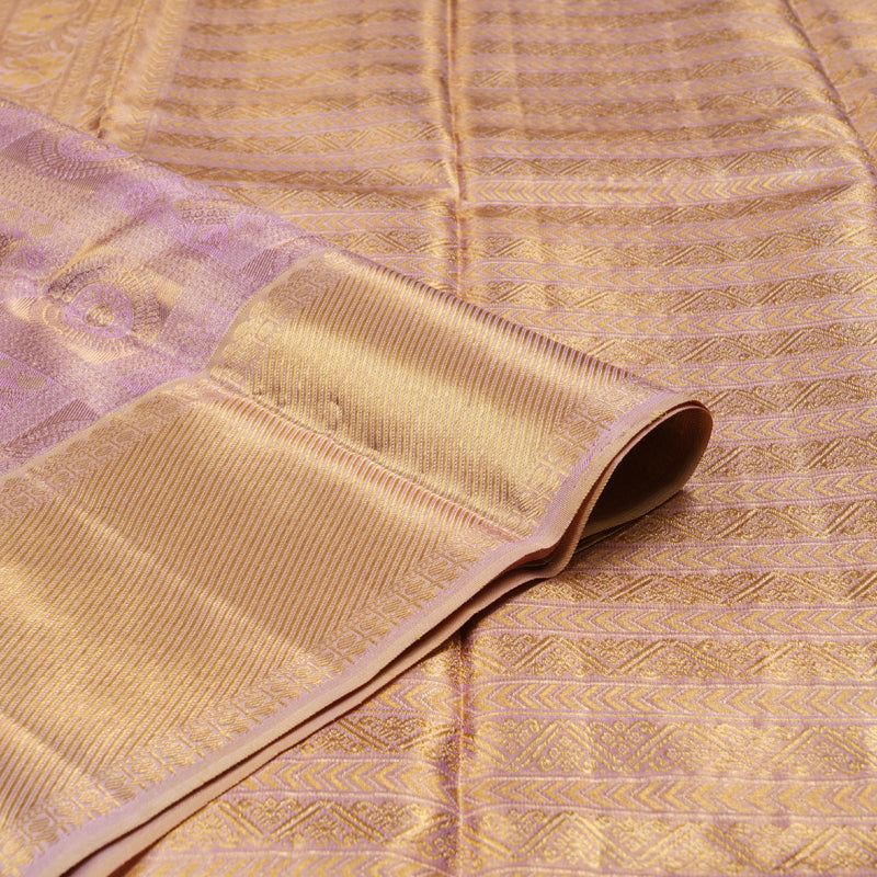 Hayagrivas Handloom Kanjivaram Silk Saree in Ethereal Lilac KBD1692A1-4