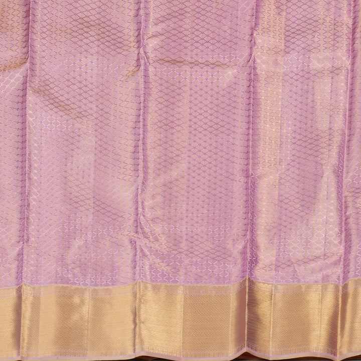 Hayagrivas Handloom Kanjivaram Silk Saree in Ethereal Lilac KBD1692A1-4