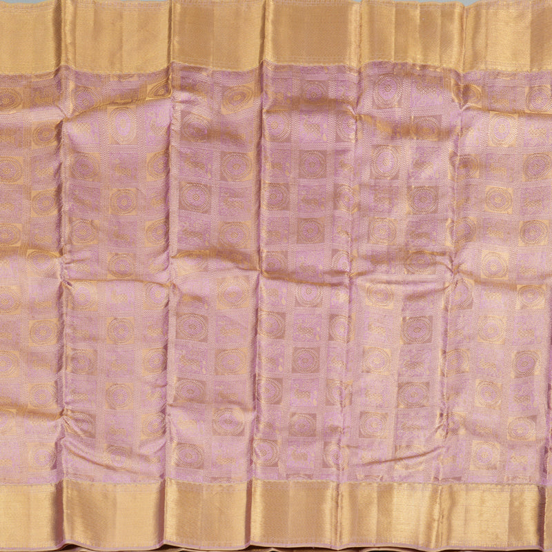 Hayagrivas Handloom Kanjivaram Silk Saree in Ethereal Lilac KBD1692A1-4