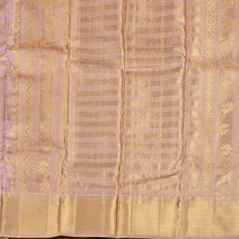 Hayagrivas Handloom Kanjivaram Silk Saree in Ethereal Lilac KBD1692A1-4