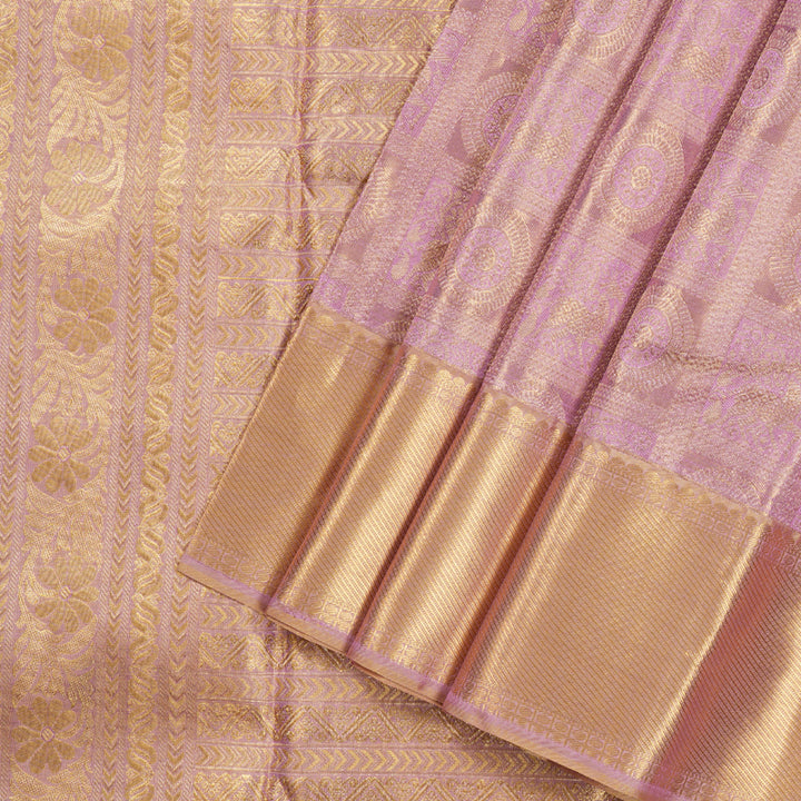 Hayagrivas Handloom Kanjivaram Silk Saree in Ethereal Lilac KBD1692A1-4