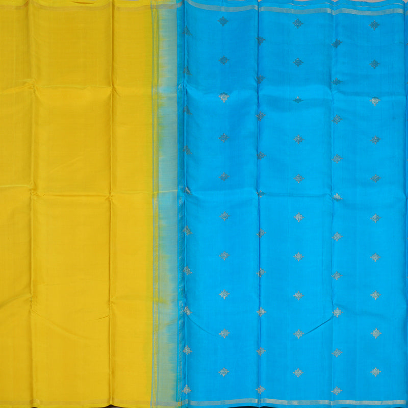 Hayagrivas Handloom Yellow Kanjivaram Silk Saree KBD1692A5-7