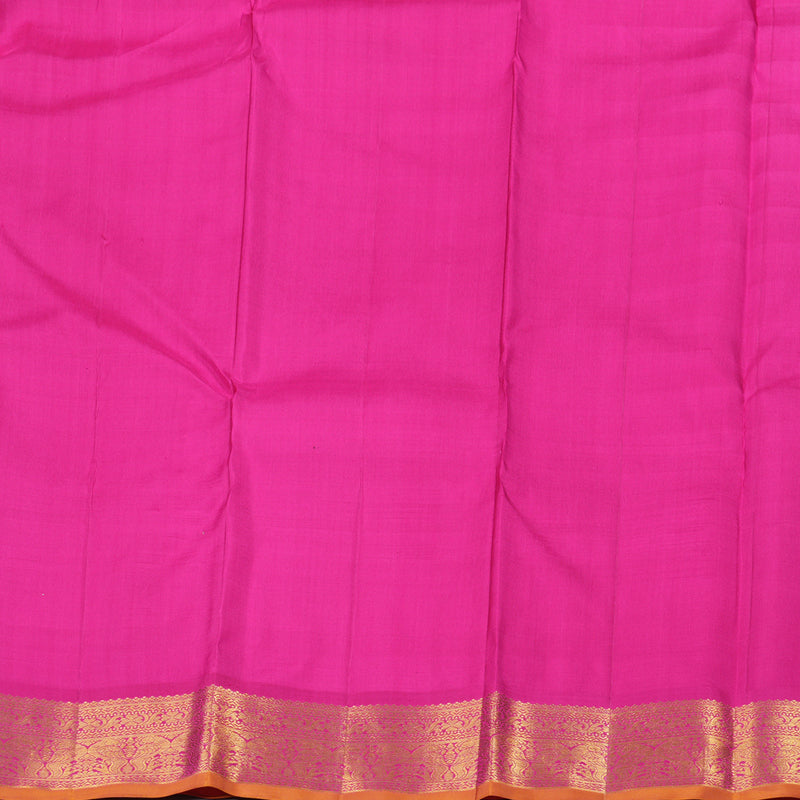 Hayagrivas Baby Pink Handloom Kanjivaram Silk Saree with Pink Border KBD1692A6-1