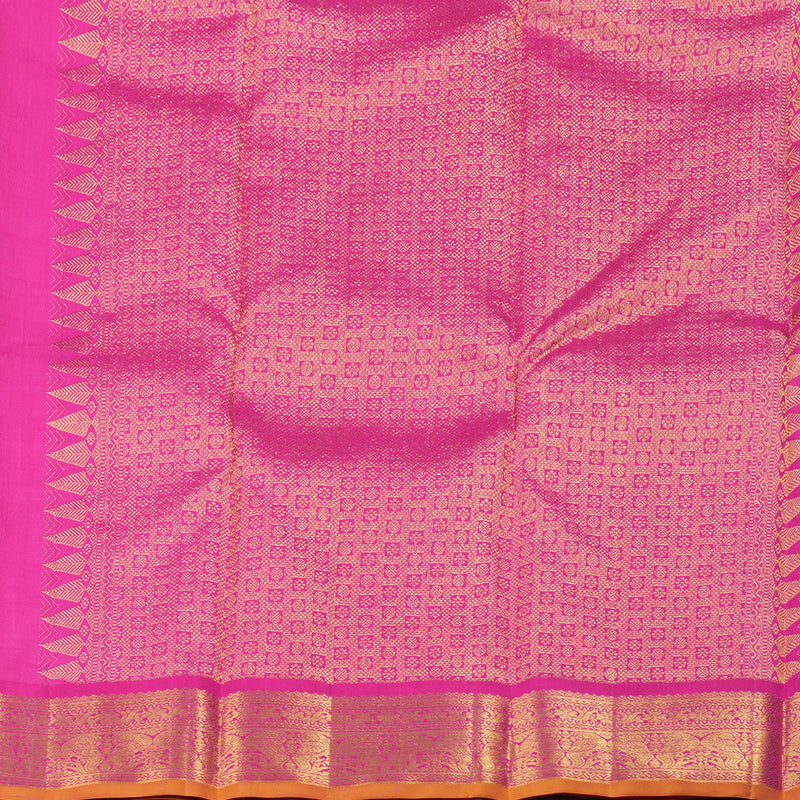 Hayagrivas Baby Pink Handloom Kanjivaram Silk Saree with Pink Border KBD1692A6-1