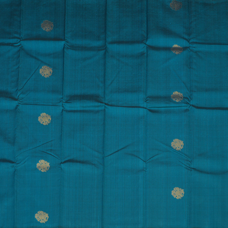 Hayagrivas Handloom Peacock Blue Kanjivaram Silk Saree KBD1694A3-6