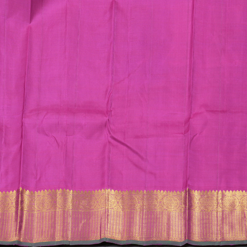 Hayagrivas Purplish Blue Handloom Kanjivaram Silk Saree with Dark Pink Border KBD1694A5-1