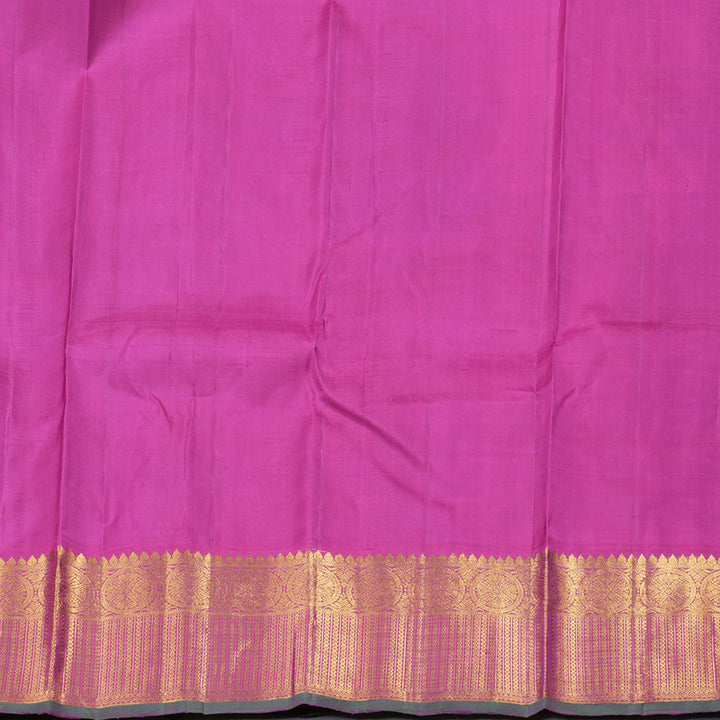 Hayagrivas Purplish Blue Handloom Kanjivaram Silk Saree with Dark Pink Border KBD1694A5-1