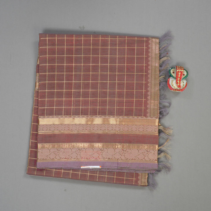 Hayagrivas Handloom  silk cotton saree in delicate Onion pink KBD1700A10-17