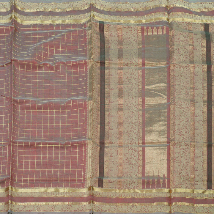 Hayagrivas Handloom  silk cotton saree in delicate Onion pink KBD1700A10-17