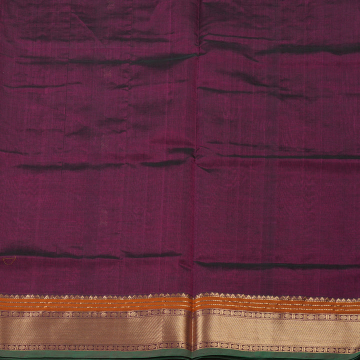 Hayagrivas Handloom  silk cotton saree in Dark purple KBD1700A8-11