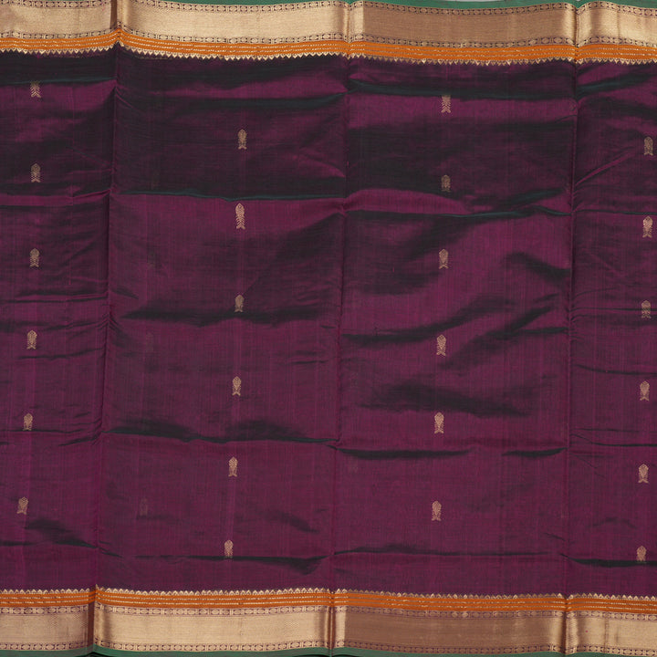 Hayagrivas Handloom  silk cotton saree in Dark purple KBD1700A8-11