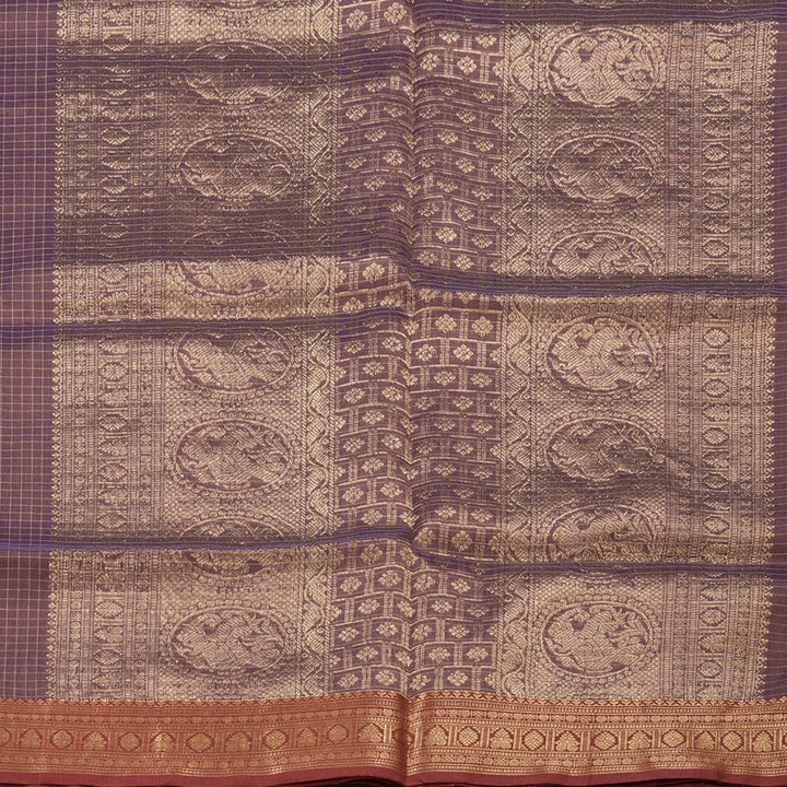 Hayagrivas Handloom Silk Cotton Saree In Opulent Rosewood Pink KBD1700A8-3